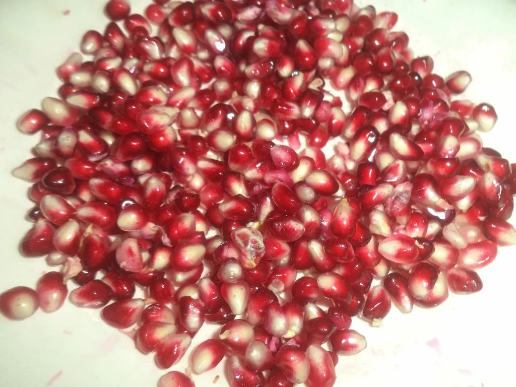 Bicolor sponge cake with pomegranate