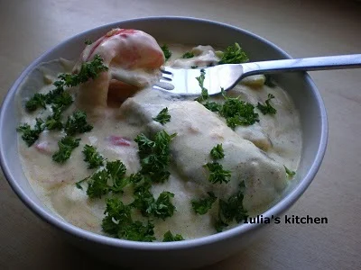 Roasted peppers with sour cream