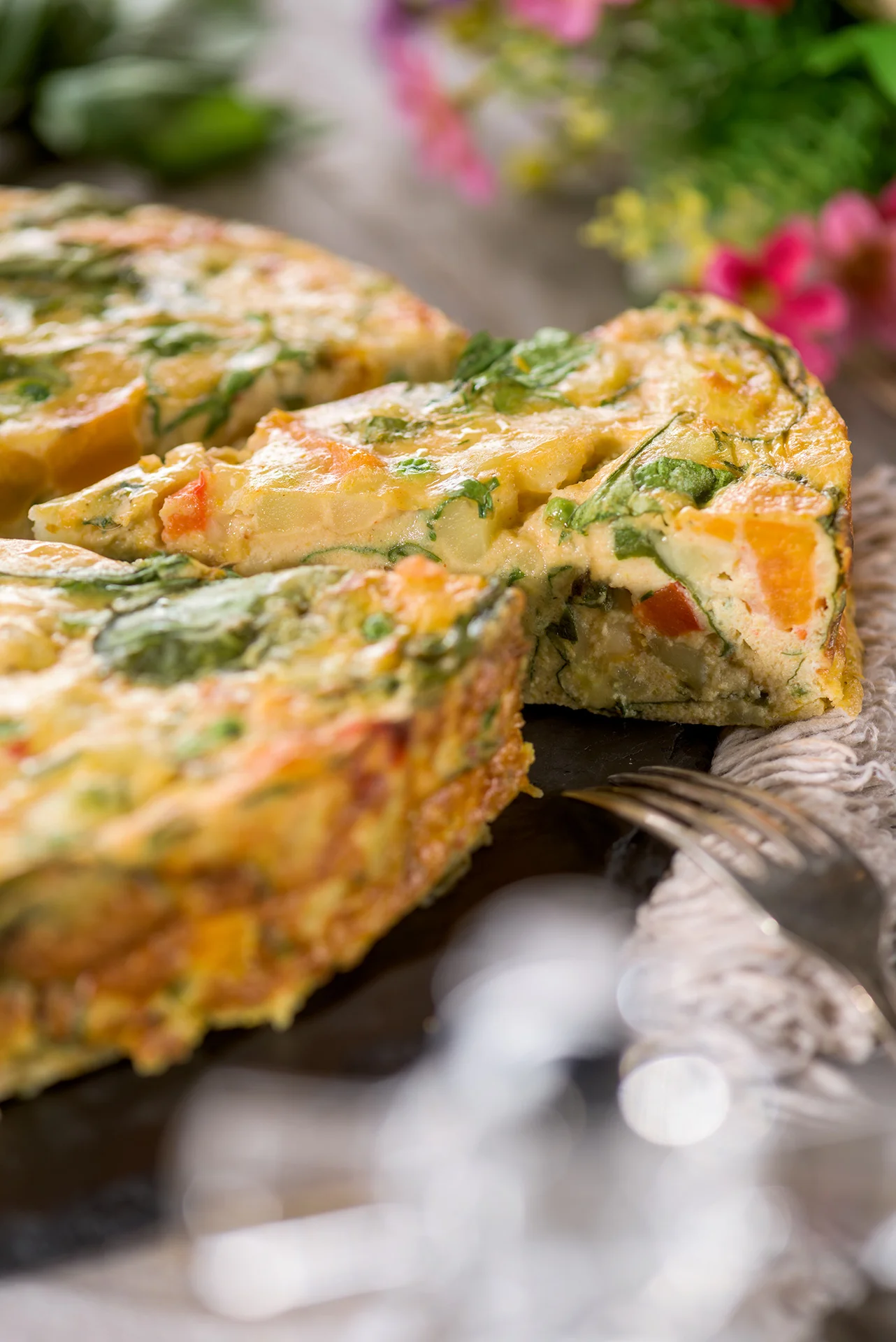 Sweet potato frittata with gourmet mozzarella and bergader by Delaco