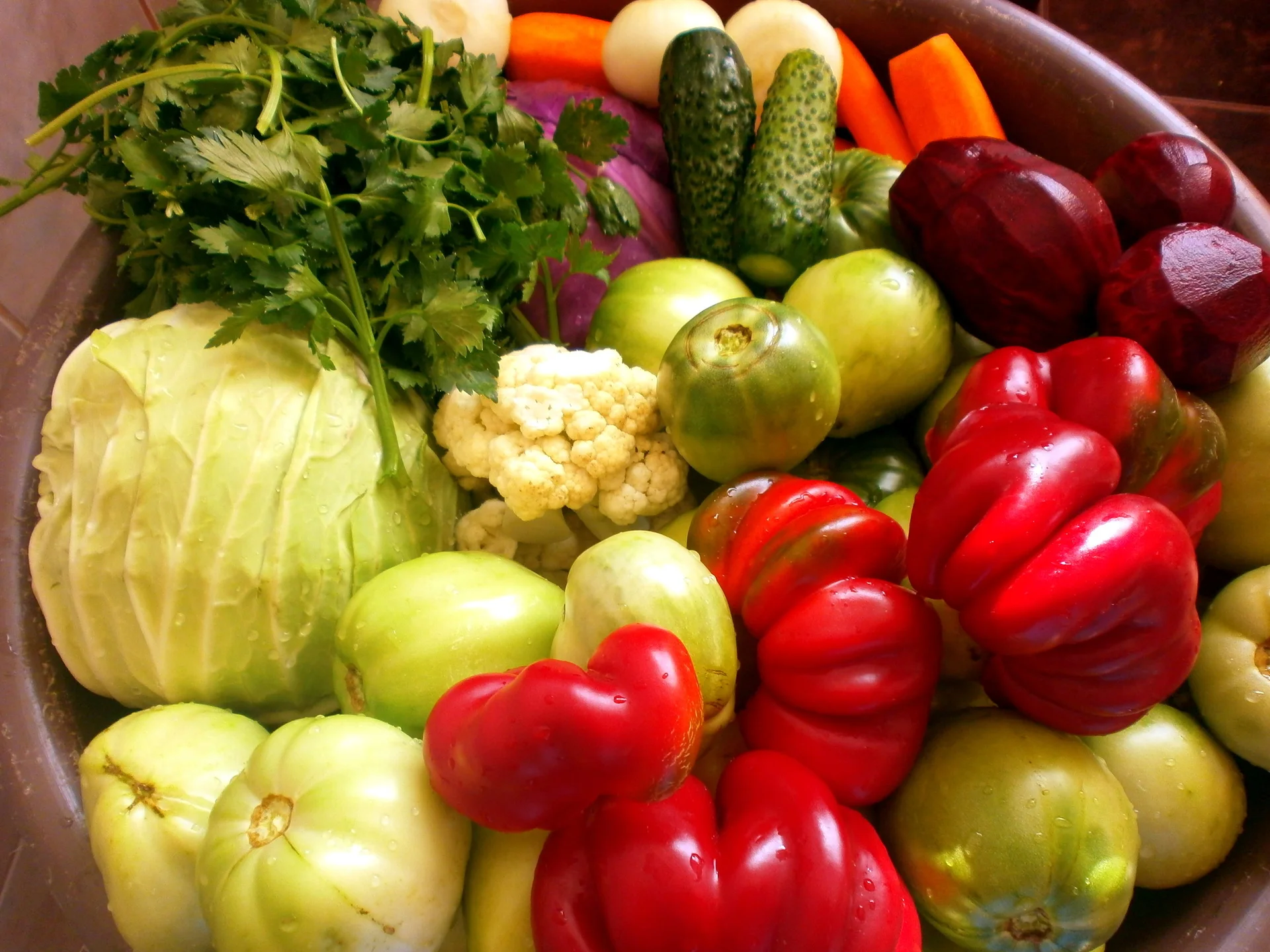 Rustic vegetable salad for winter