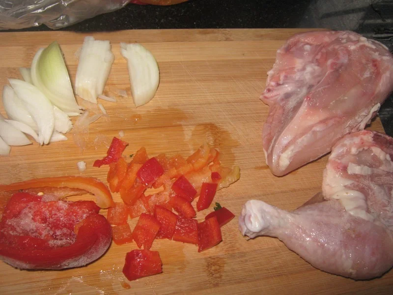 Basmati rice in tomato sauce and chicken