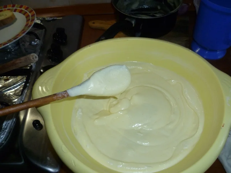 Vanilla yogurt ice cream with chocolate and coffee sauce